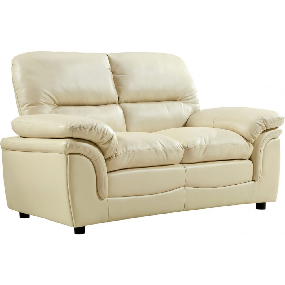 Verona Cream Leather 2 Seater Sofa