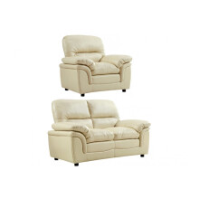 Verona Cream Leather 2+1 Seater Sofa Set
