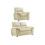 Verona Cream Leather 2+1 Seater Sofa Set 1