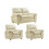 Verona Cream Leather 2+1+1 Seater Sofa Set 1