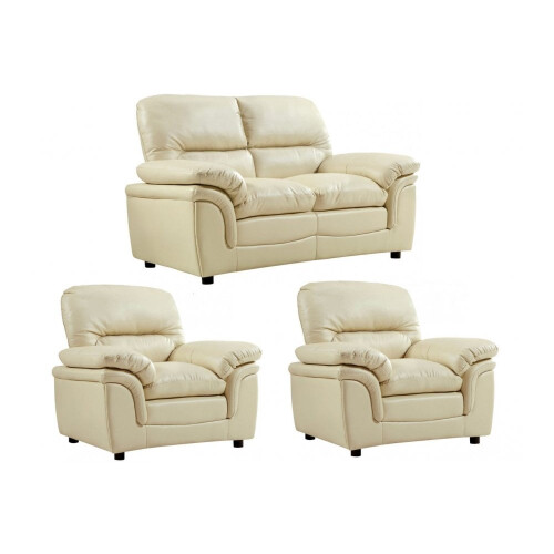 Verona Cream Leather 2+1+1 Seater Sofa Set