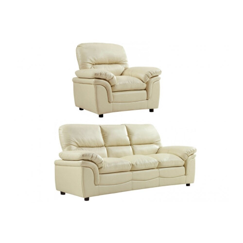 Verona Cream Leather 3+1 Seater Sofa Set