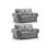 Verona High Back Grey Fabric 2+2 Seater Sofa Set 1