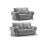 Verona High Back Grey Fabric 3+2 Seater Sofa Set 1