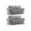 Verona High Back Grey Fabric 3+3 Seater Sofa Set 1