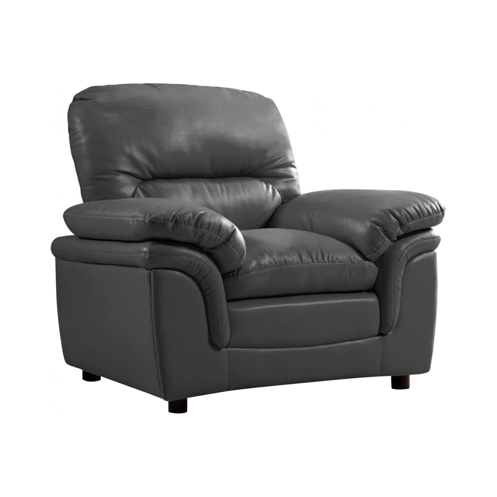Verona Grey Leather Armchair