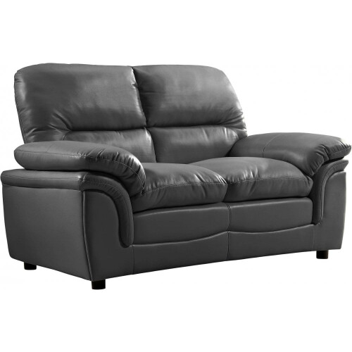 Verona Grey Leather 2 Seater Sofa