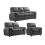 Verona Grey Leather 3+2+1 Seater Sofa Set 1