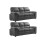 Verona Grey Leather 3+3 Seater Sofa Set 1