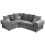 Verona Scatter Grey Fabric Left Corner Sofa 1