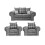Verona Scatter Grey Fabric 2+1+1 Seater Sofa Set 1