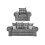 Verona Scatter Grey Fabric 3+1 Seater Sofa Set 1
