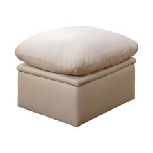 Verona Cream Leather Footstool