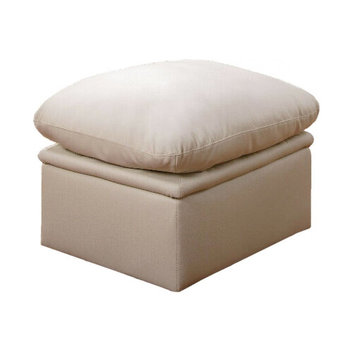 Verona Cream Leather Footstool