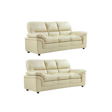 Verona Cream Leather 3+3 Seater Sofa Set