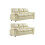 Verona Cream Leather 3+3 Seater Sofa Set 1