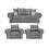Verona Scatter Grey Fabric 3+1+1 Seater Sofa Set 1