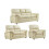Verona Cream Leather 3+2+1 Seater Sofa Set 1