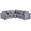 Warwick Grey Velvet Fabric High Back Corner Sofa 1