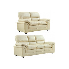 Verona Cream Leather 3+2 Seater Sofa Set