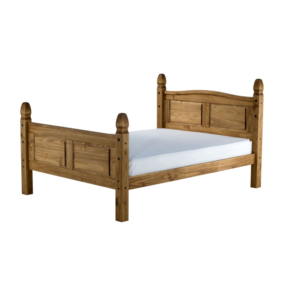 Corona Mexican Solid Pine High Foot End 135cm Bedstead Double bed Frame