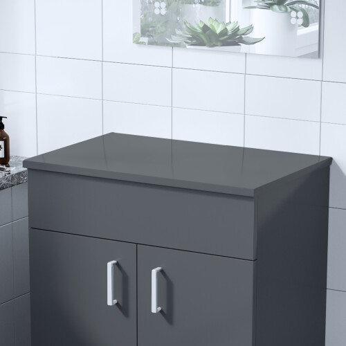 NES Home Nes Home 505mm Anthracite MDF Bathroom Worktop For Vanity Cabinet
