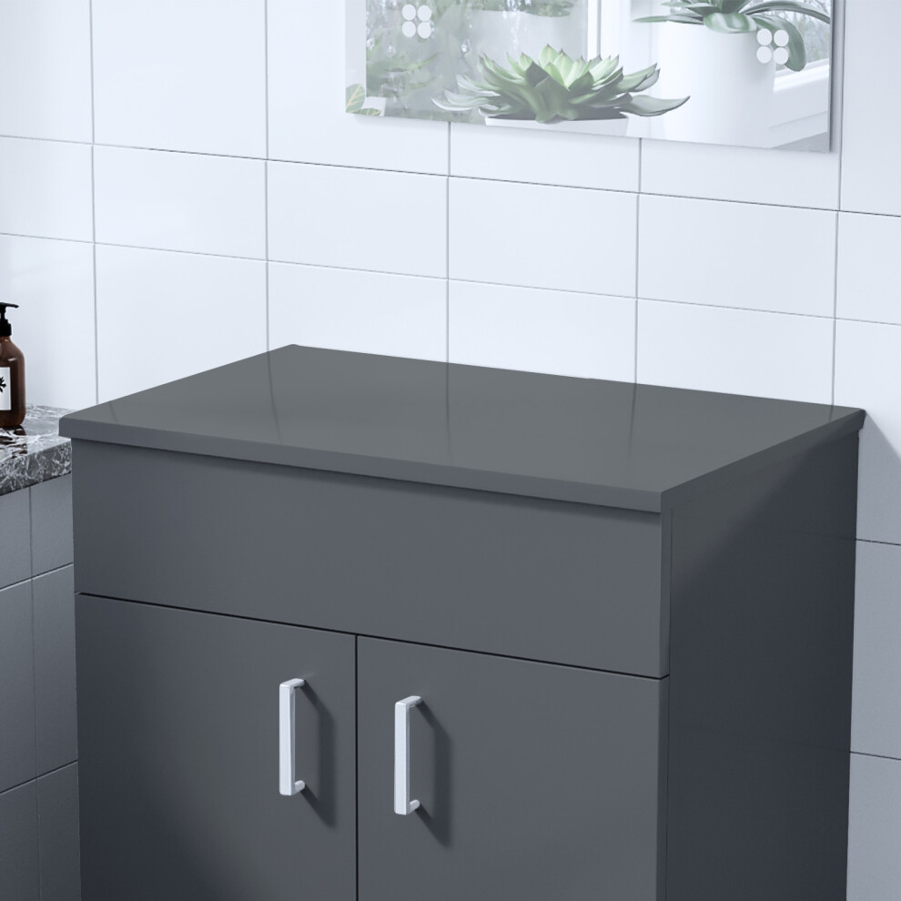 Nes Home 505mm Anthracite MDF Bathroom Worktop For Vanity Cabinet