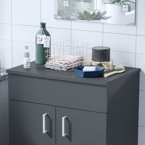 NES Home Nes Home 505mm Anthracite MDF Bathroom Worktop For Vanity Cabinet 2