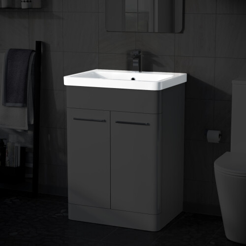 NES Home 600mm White Ceramic Mid-Edge Basin comes with Single Tap Hole and Overflow 2