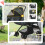 PawHut PawHut Pet Stroller Dog Foldable Travel Carriage with Reversible Handle, Grey 5