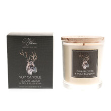 Scottish Stag Design Elderflower Pear Blossom Soy Wax Jar Lid Candle