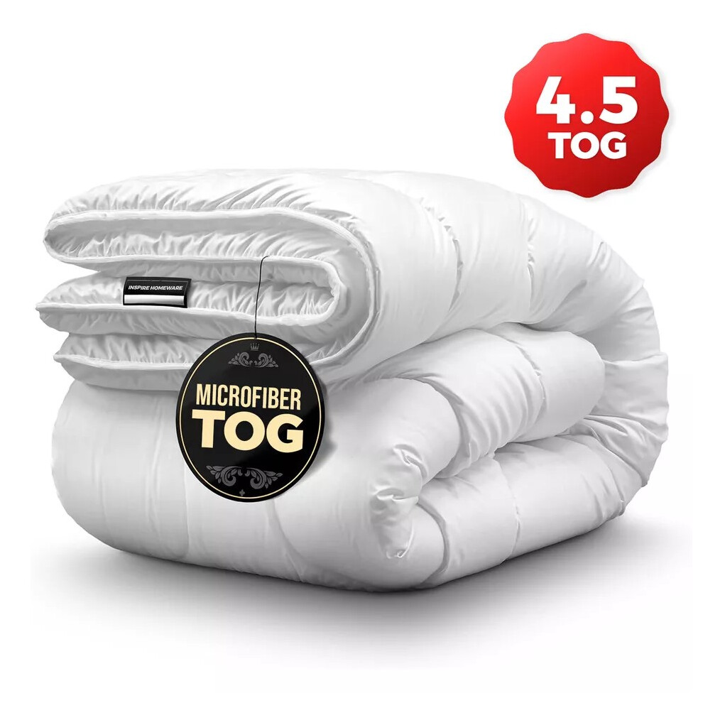Oxford Homeware (4.5, Super King: 260 X 220Cm) Microfiber Duvets & Quilts All Seasons Duvet Tog White
