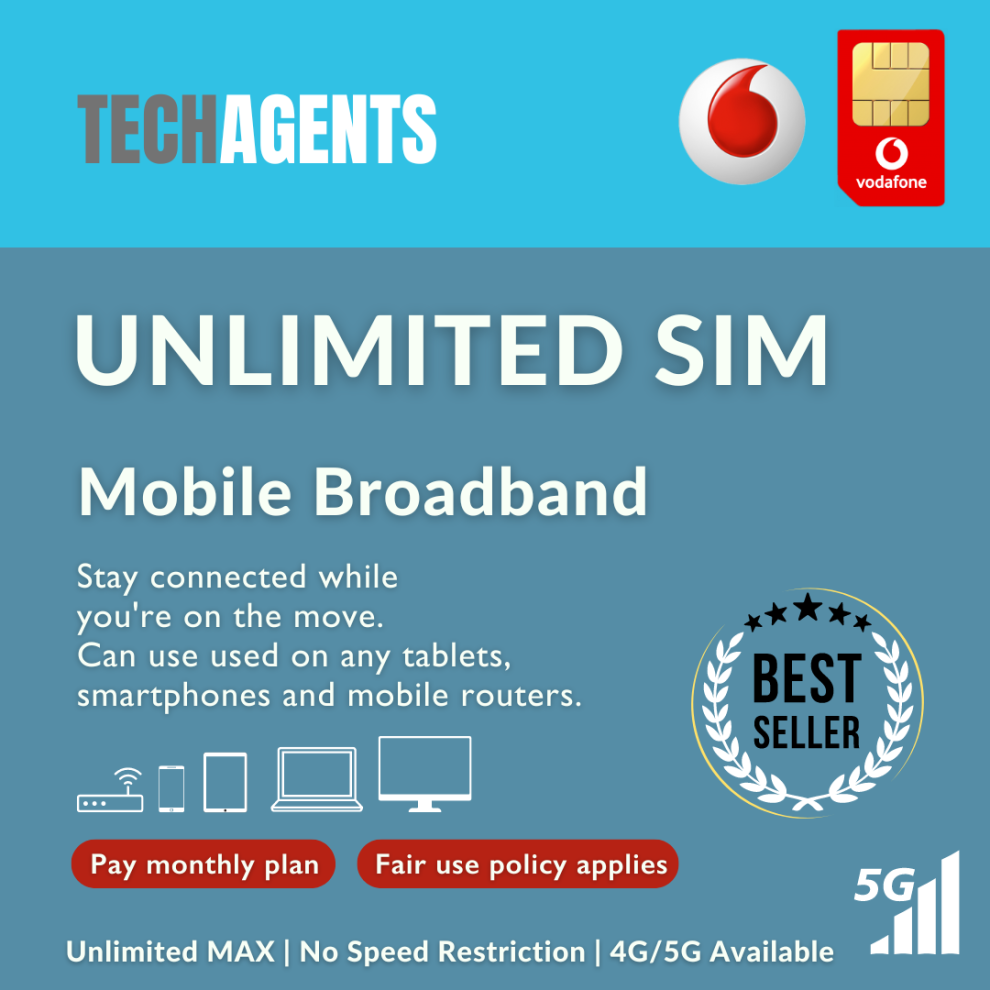 Vodafone SIM Only - Unlimited Max 5G/4G Data