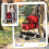 PawHut PawHut Pet Stroller Dog Foldable Travel Carriage with Reversible Handle, Red 2