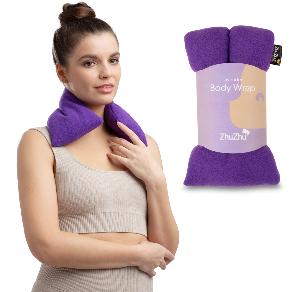 Zhu-Zhu Purple Fleece Lavender Body Wrap Microwave Wheat Bag Heat Pack