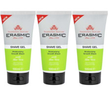 Erasmic Shave Gel Aloe Vera 100ml – Pack of 3 – Moisturising, Soothing Lather for a Close, Comfortable Shave