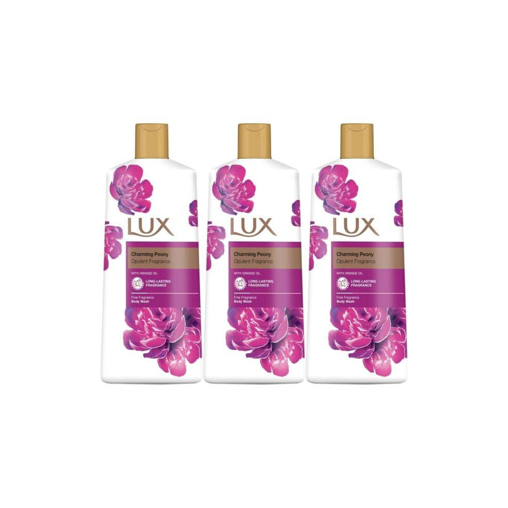 Lux Body Wash With Organ Oil Charming Peony Opulent Fragrance 600ml - Pack of 3
