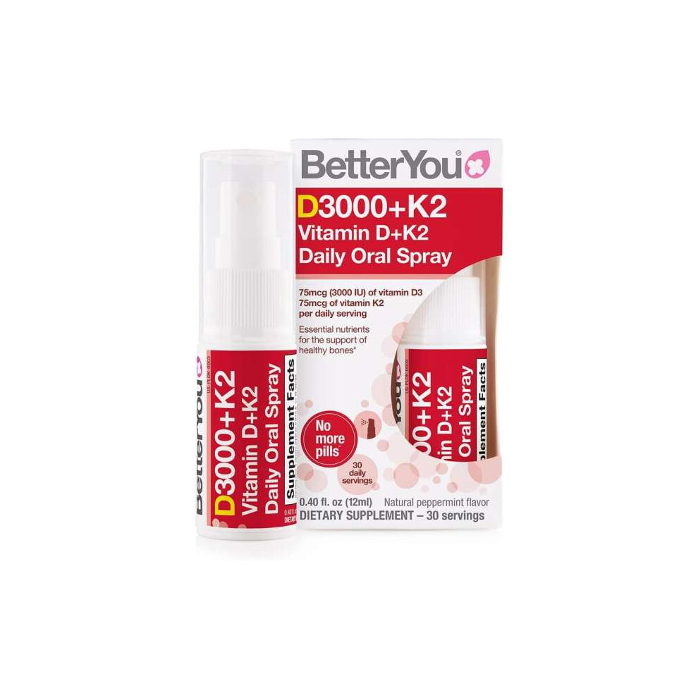 Betteryou Daily Oral Spray D3000+12 Vitamin D+K2 12Ml