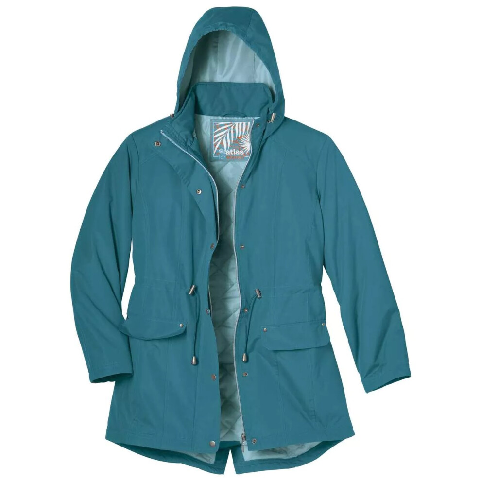 (16 UK - 18 UK, Pigeon Blue) Atlas for Women Womens/Ladies Water Repellent Quilted Parka