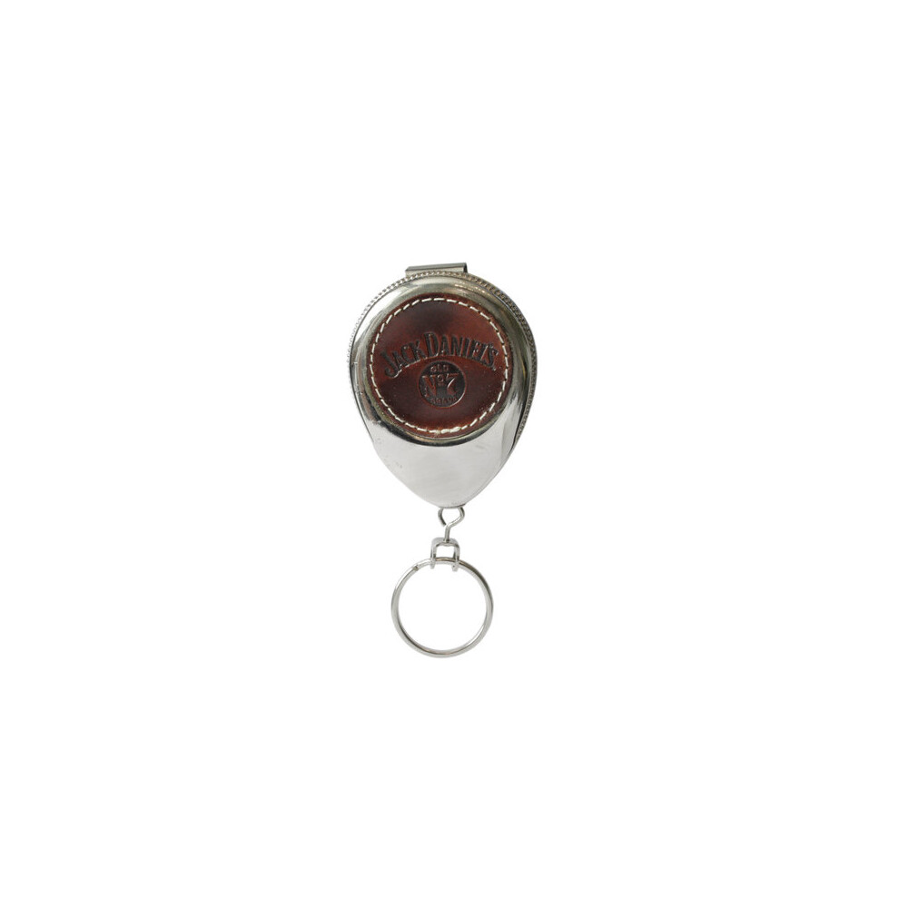 Jack Daniels Western Leather Extendable Keychain Brown,Silver