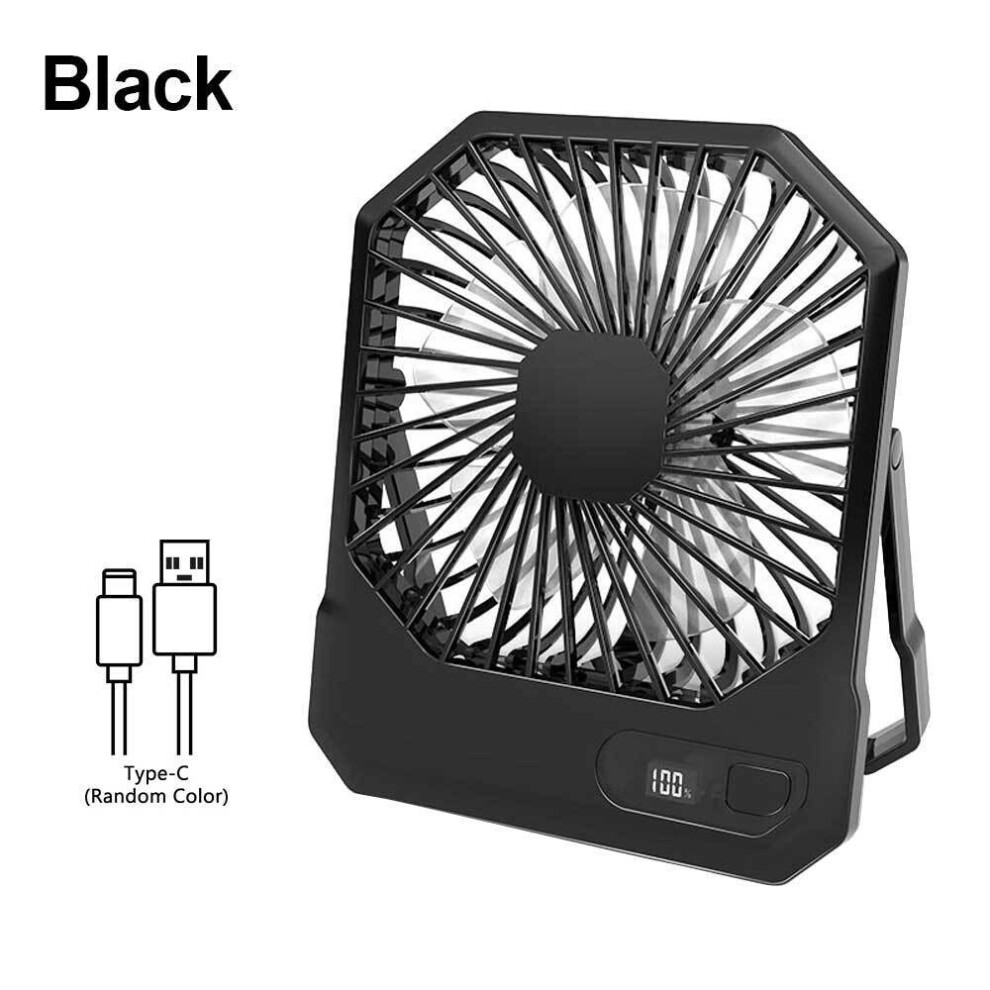 5W Fan Handheld Fan Table Fan Cooler Fan USB Rechargeable---Black-image-OPC-PDYSVJR-NEW
