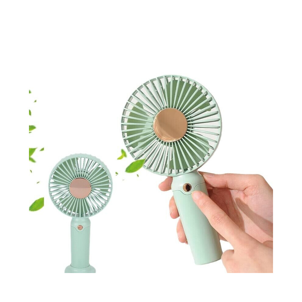 Portable Mini Hand Held Small Folding Desk Fan Cooler Cooling USB Rechargeable--Green-image-OPC-PDYSVK8-NEW