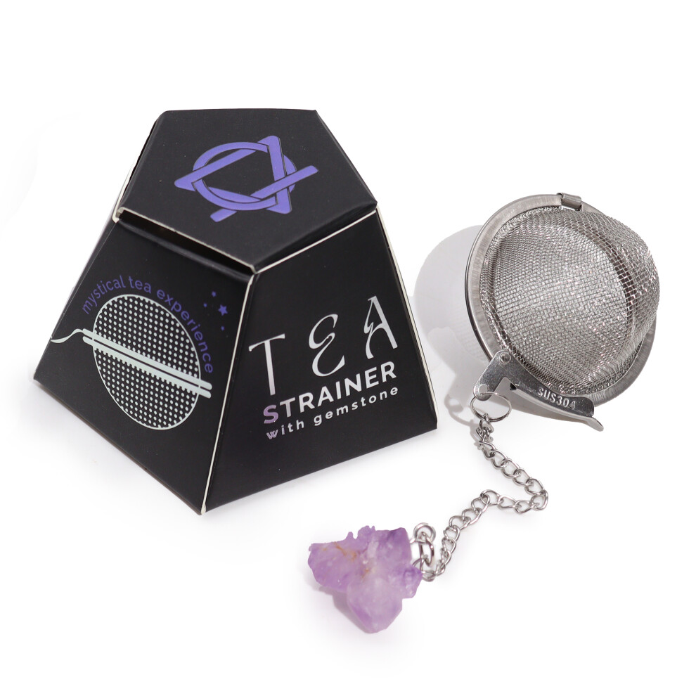 (Amethyst - Serenity & Calm) Raw Gemstone Tea Strainer