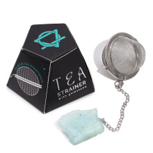 (Aquamarine - Mental Clarity) Raw Gemstone Tea Strainer