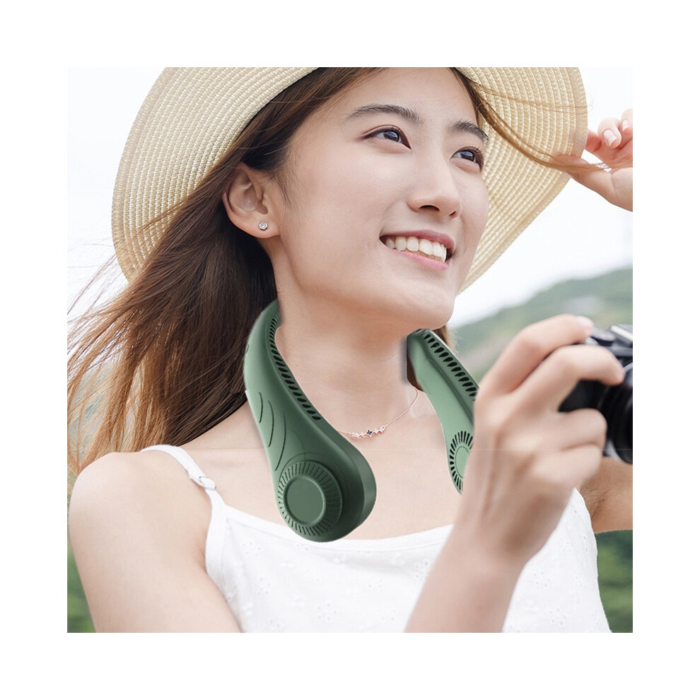 Bladeless Hanging Neck Fan Portable Sport Fan 4000MAh USB Rechargeable Mini Air Cooler for Home Outdoor