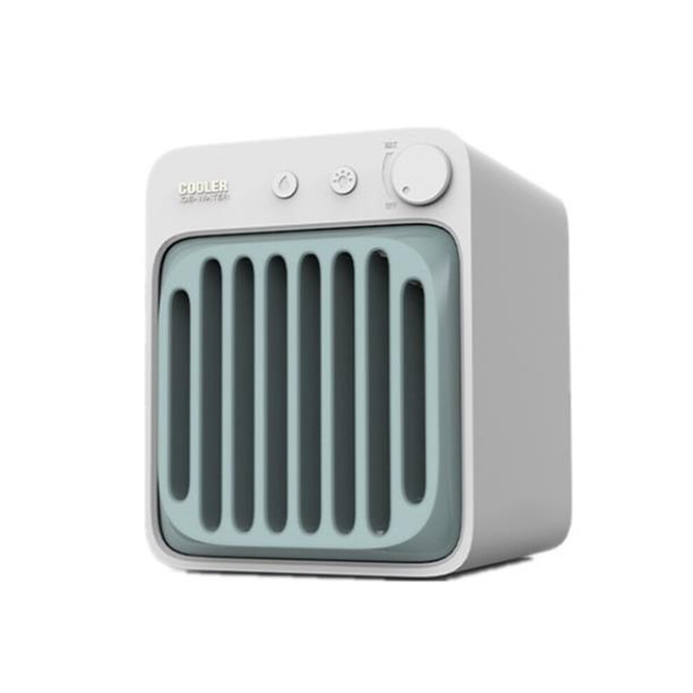 Portable Humidifying Spray Fan Air Cooler Fan Air Conditioner Desktop Purifier for Bedroom,White+Green