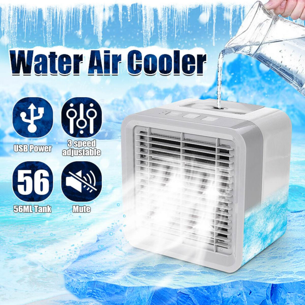3 Gear Air Cooler Fan Mini Air Conditioner USB Water Cooling Fan Humidifier Purifier Desktop Air Cooling Fan For Home Office Use
