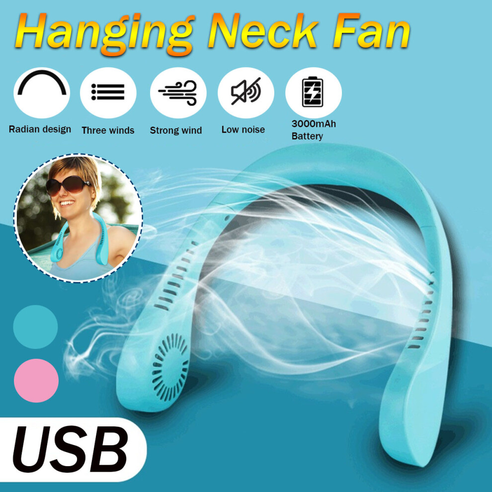 Mini Bladeless Fan Neck Fan 3000mAh USB Rechargeable Fan Mute Sports Fans USB for Home Outdoor Ventilador Portatil Abanicos