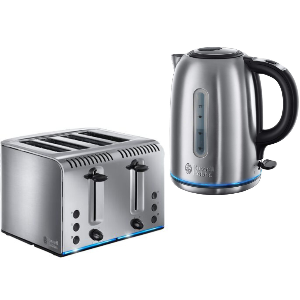 Russell Hobbs Buckingham Kettle & Toaster Brushed/Polished Steel Set