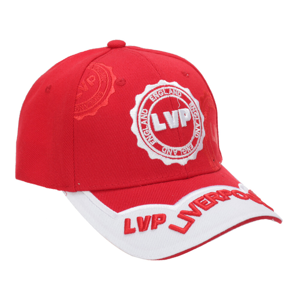 (One Size, Red) Liverpool LVP Unisex Adults 6 Panel Baseball Cap